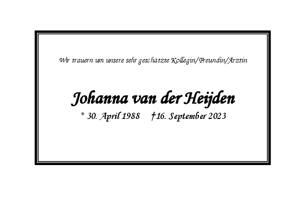 Trauer J.v.d.Heijden